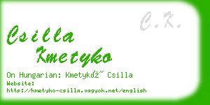 csilla kmetyko business card